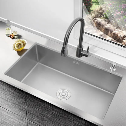 Silver Stainless Steel Single Bowl Kitchen Sink