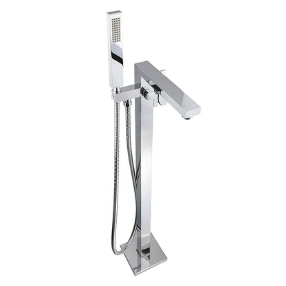Chrome-Plated Free standing Standing Square Style Bath Mixer