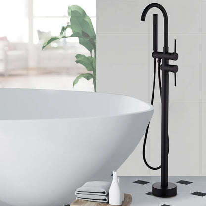 Classic Freestanding Dual Handle Bathtub Mixer Tub Faucet Set